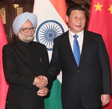 The Prime Minister, Dr. Manmohan Singh meeting the President of the People's Republic of China, Xi Jinping